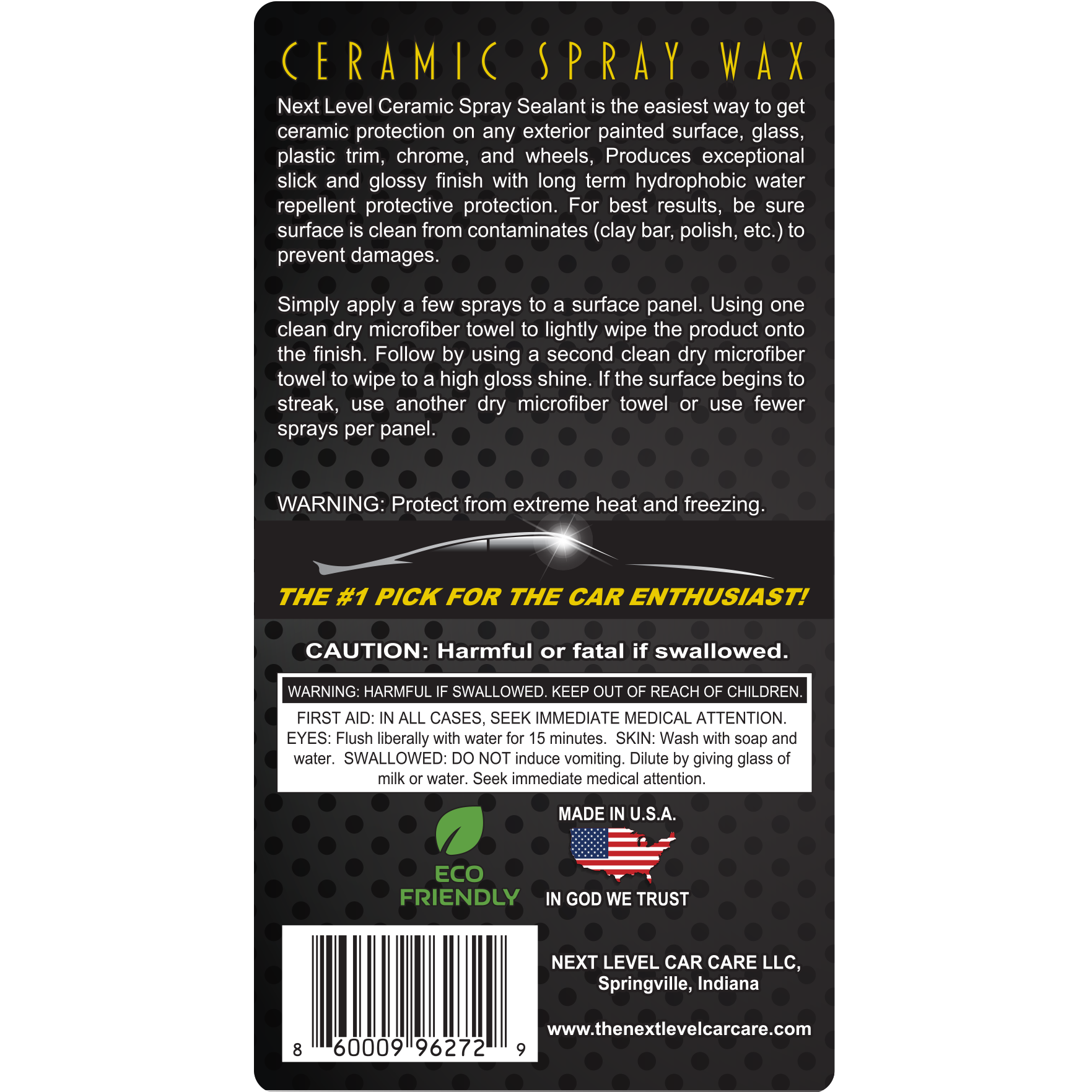 Ceramic Spray Wax – Next Level Car Care